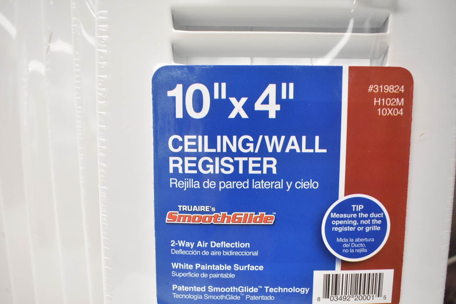 TruAire 10 in. x 4 in. 2 Way Wall/Ceiling Register Lot of 5 H102M 10X04