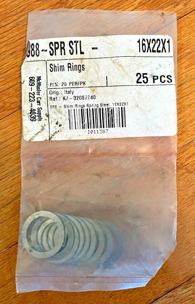 Mix Lot McMaster Carr 988-SPR STL Shim Rings