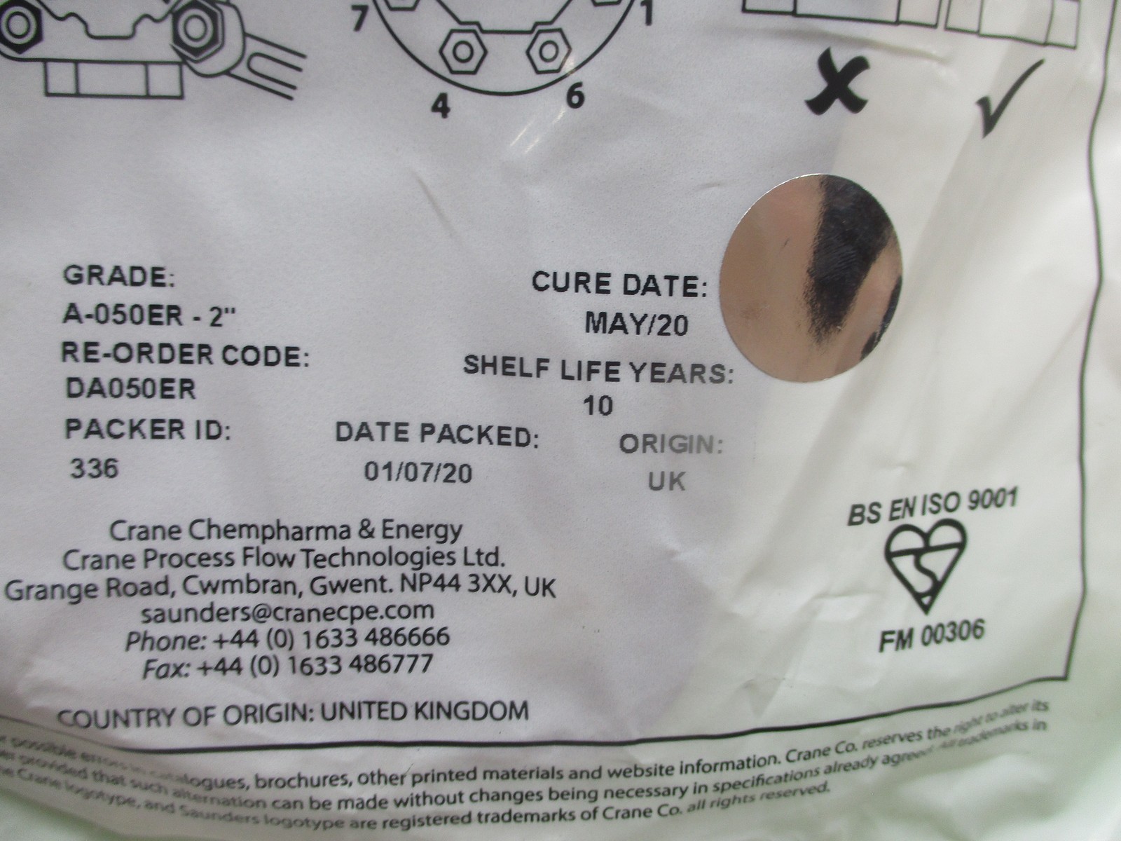 SAUNDERS DA050ER DIAPHRAGM NSMP