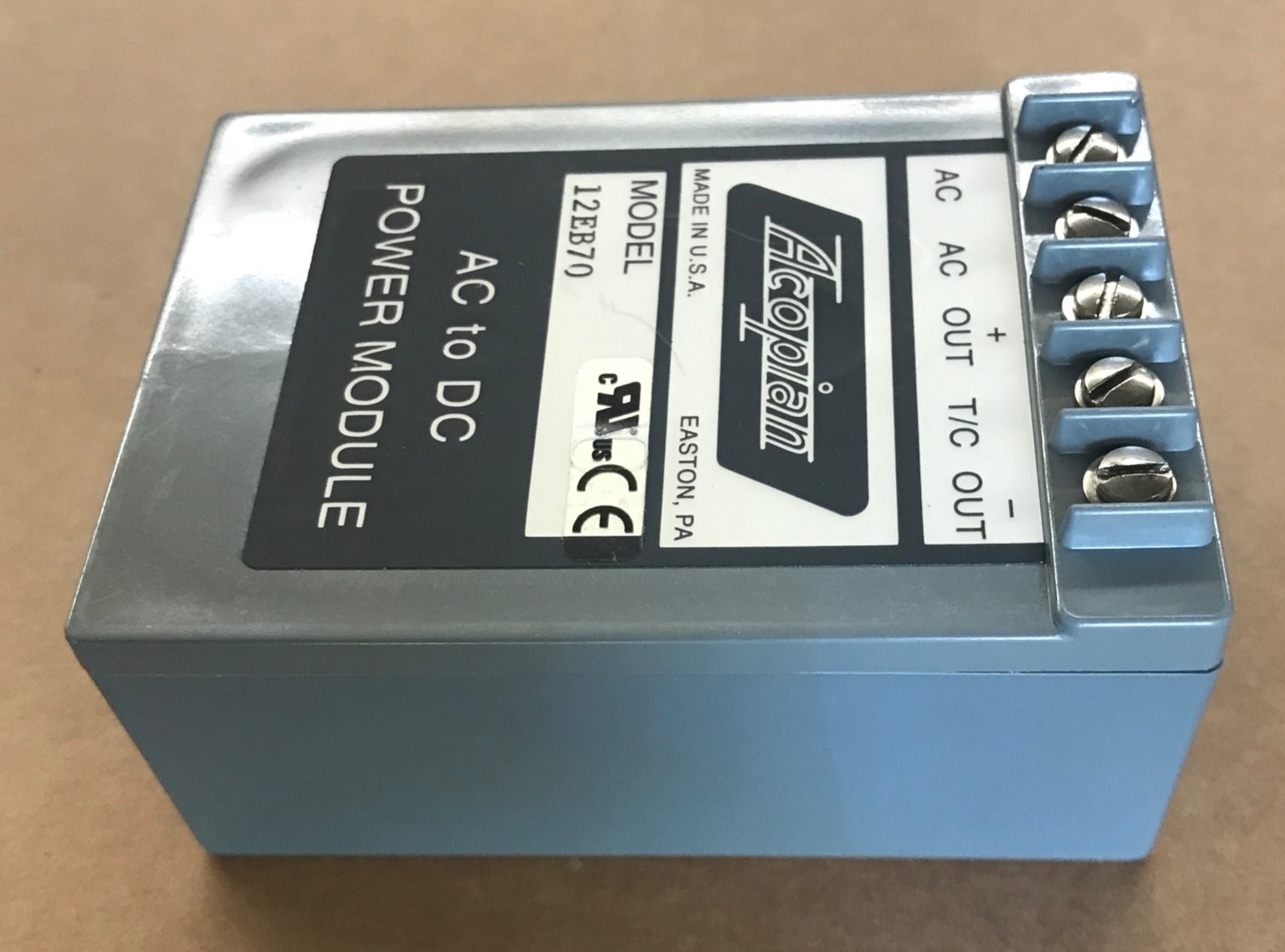 DC Power Supply, 12V @ 0.7A , 700mA output, 120V input, Acopian 12EB70, Tested