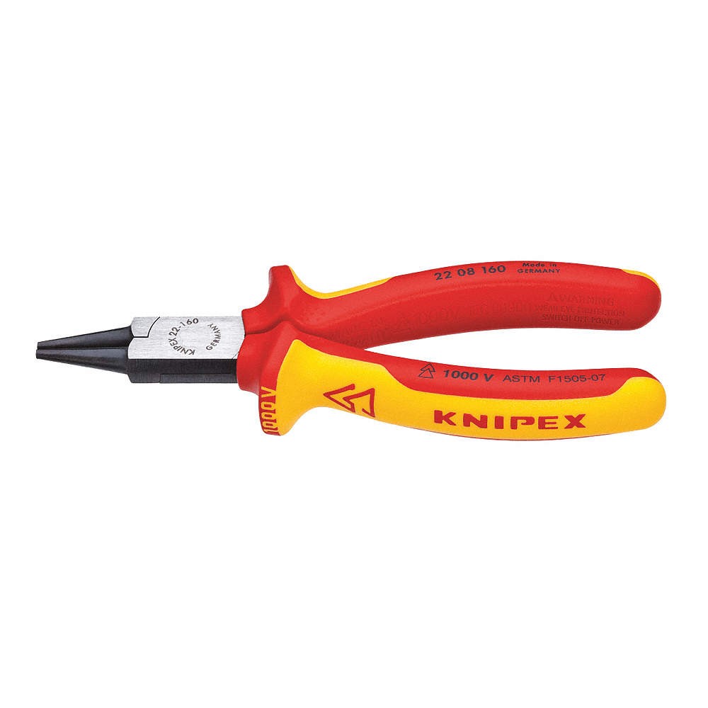 KNIPEX 22 08 160 SBA Needle Nose Plier,6-1/4″ L,Smooth 10N851