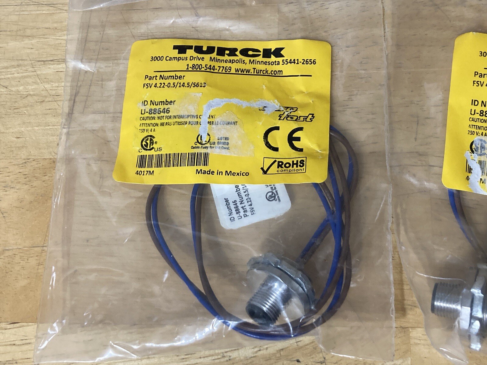 Turck FSV 4.22-0.5/14.5/S613 Panel Mount Receptacle Bulkhead Connector Lot of 10