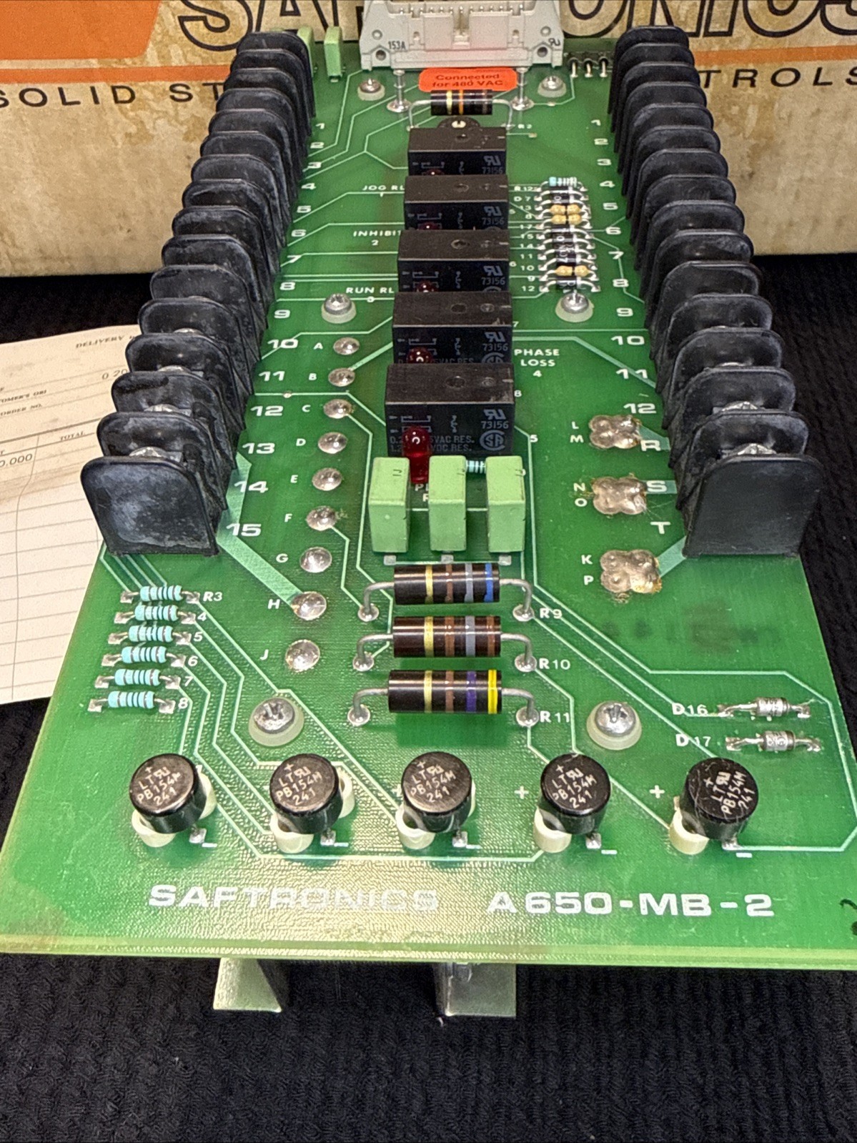 SAFTRONICS CONTROL BOARD A650-MB-2 (New) Missing One Screw