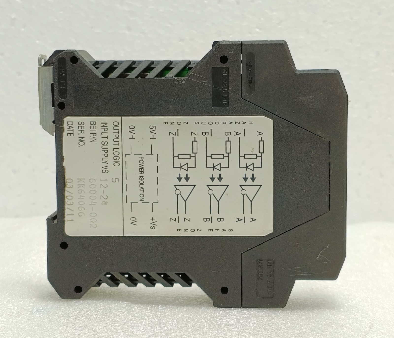 BEI Sensors 60004-002 Galvanically Isolated Intrinsic Safety Barrier 12-28VDC