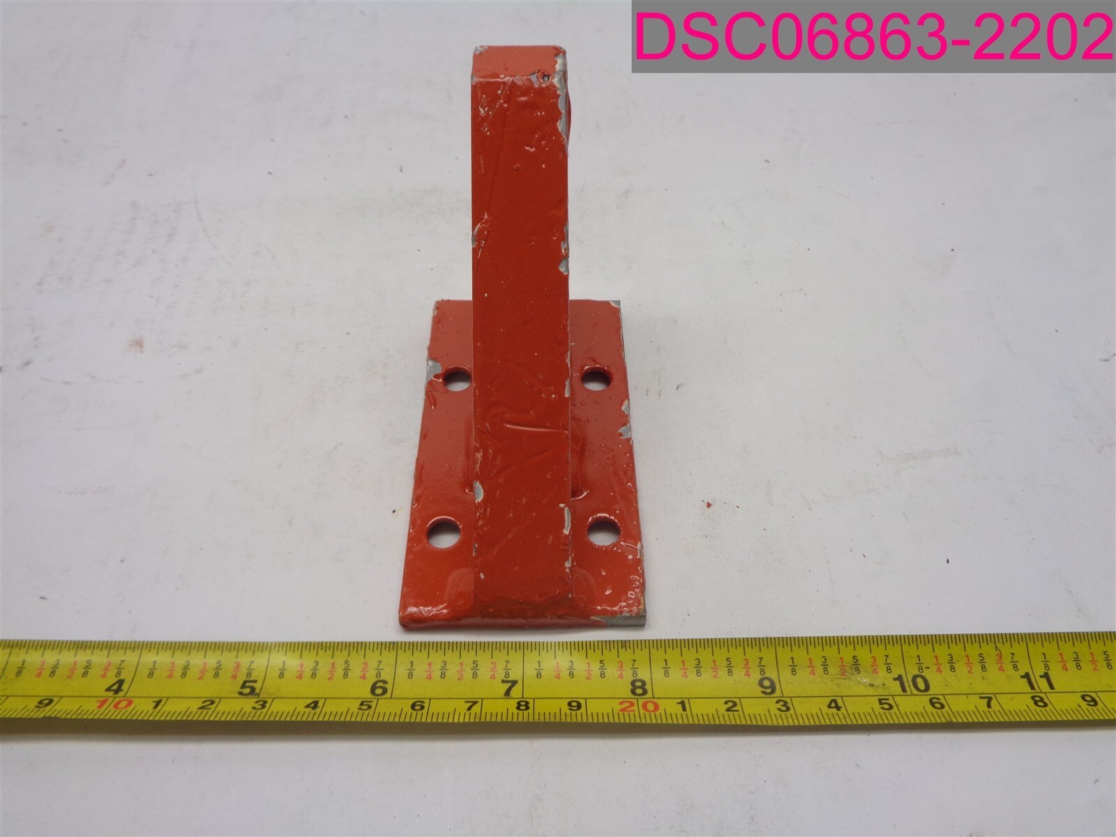 D9099-21 Red Metal Part. 3-5/8″x2″ Base. 3″ Tall.