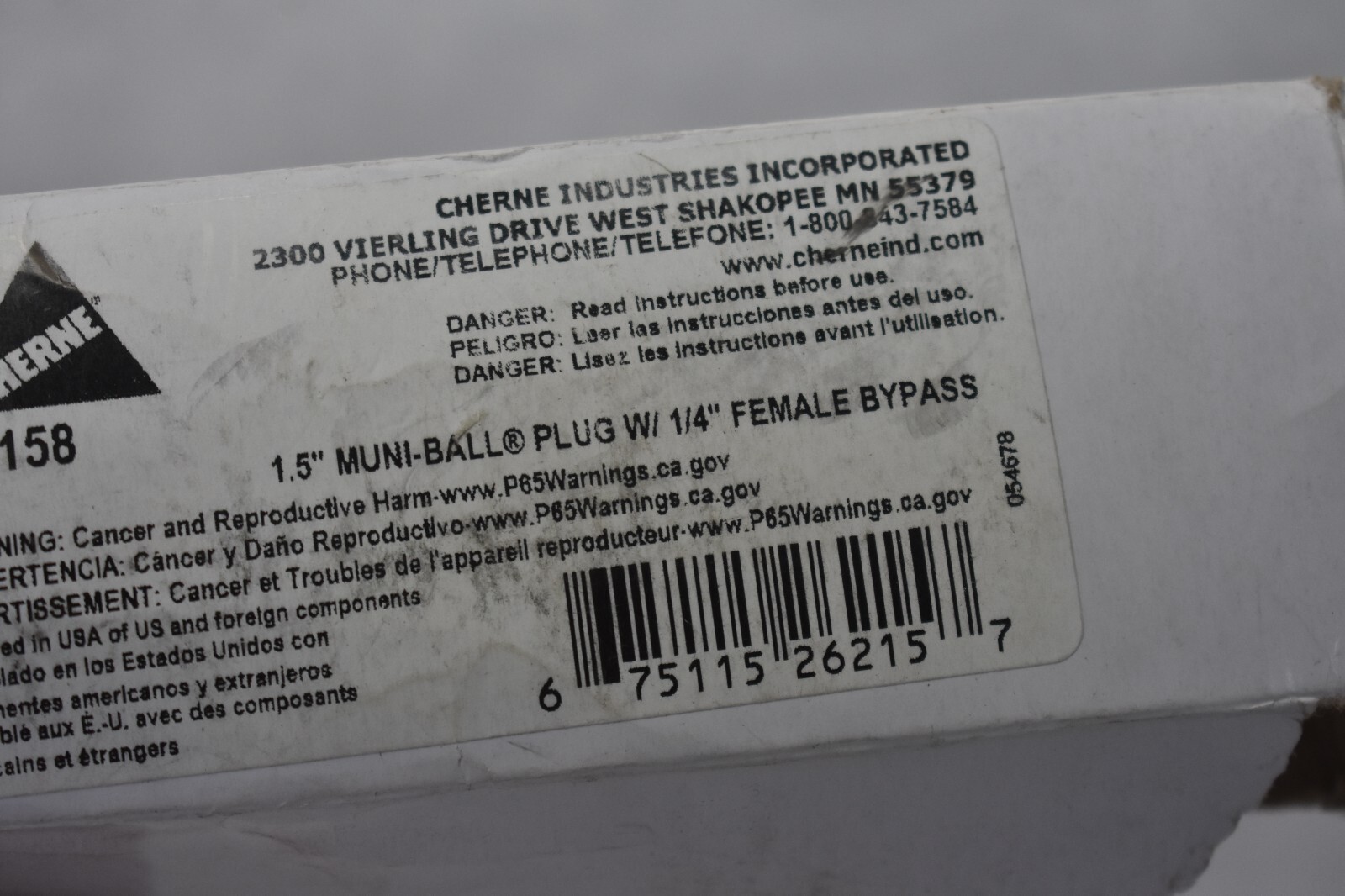 Cherne 1.5″ Muni-Ball Plug w 1/4″ Female Bypass 262158 Genuine OEM Replacement