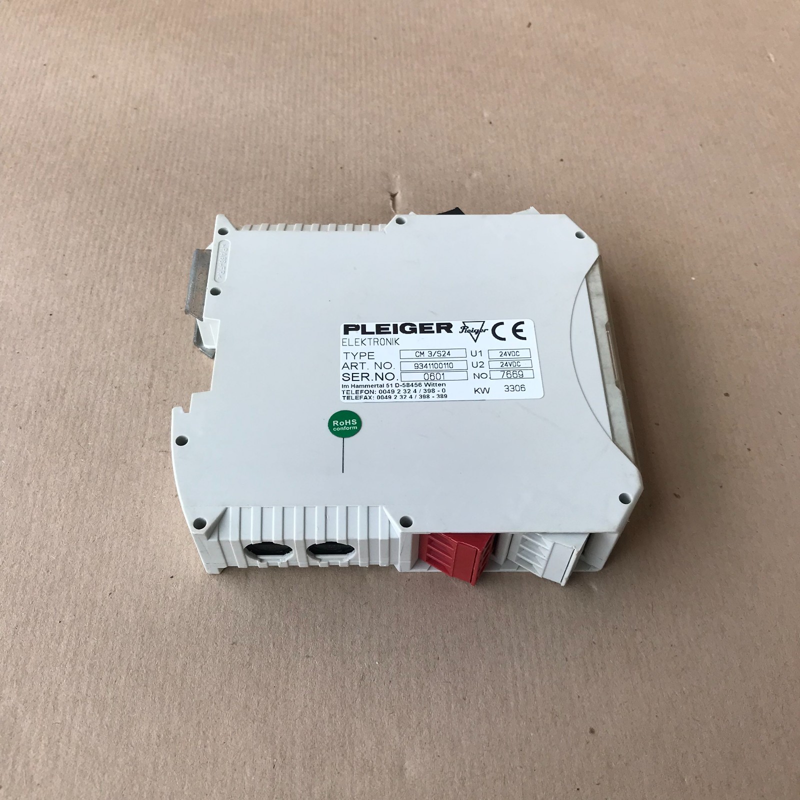 PLEIGER CM3/S24 CONTROL MODULE 9341100110