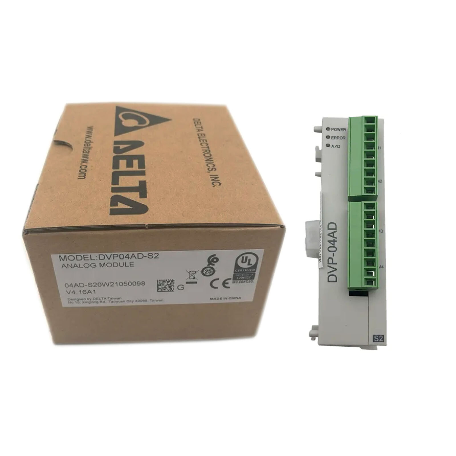 New In Box DELTA DVP04AD-S2 Analog Input Module – US Stock