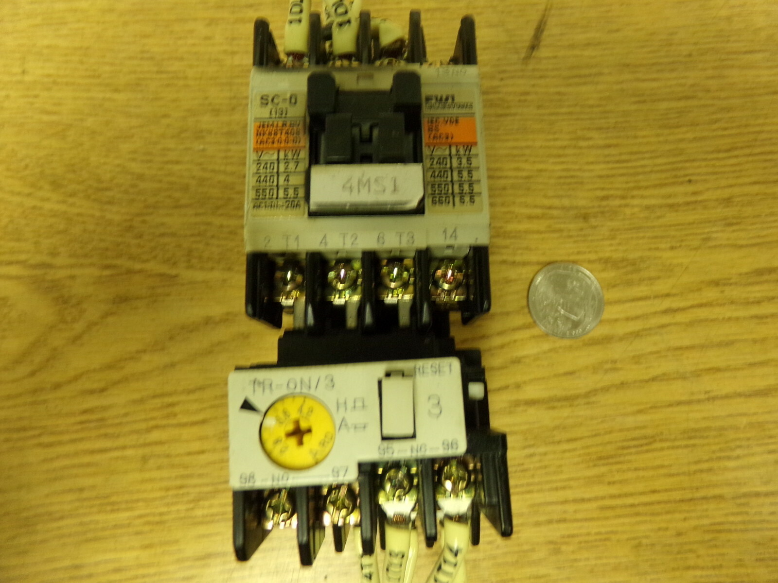 Fuji Electric 4NCOfO Type SC-0/W 4NROAM Type TR-ON/3 Contactor *FREE SHIPPING*
