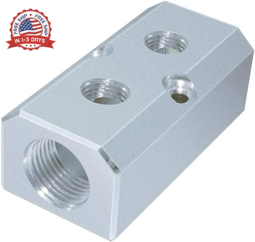 Beduan 2 Way 4 Port 1/2″NPT Input Port 1/4″NPT Output Port Aluminum Air Hose Inl