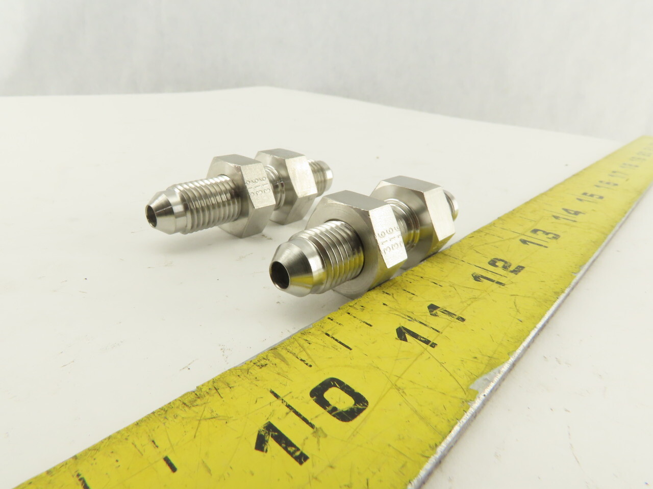 Parker 4 WTX-WLN-SS 316 Stainless Bulkhead Fitting Union 1/4″ 37° Flare Lot/2