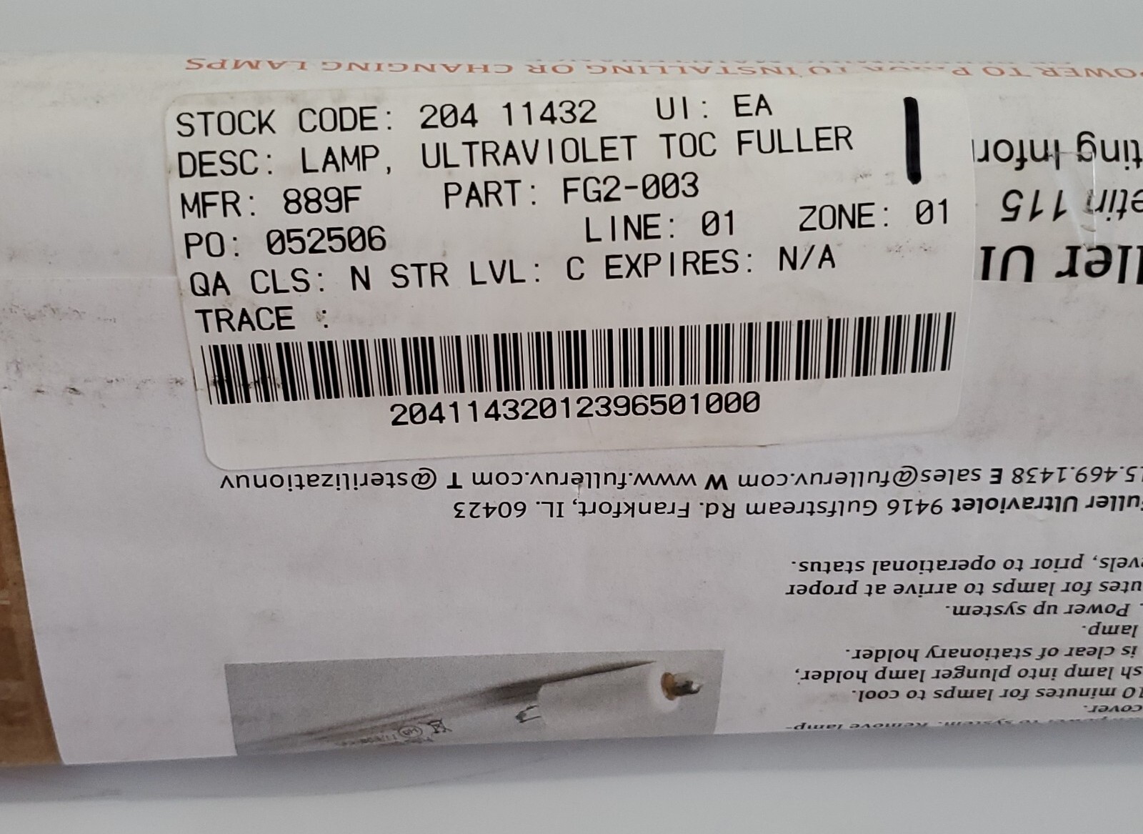 *NEW OLD STOCK* Fuller UltraViolet 1013 Hg Lamp FG2-003 F27-12 4-Pin + Warranty!
