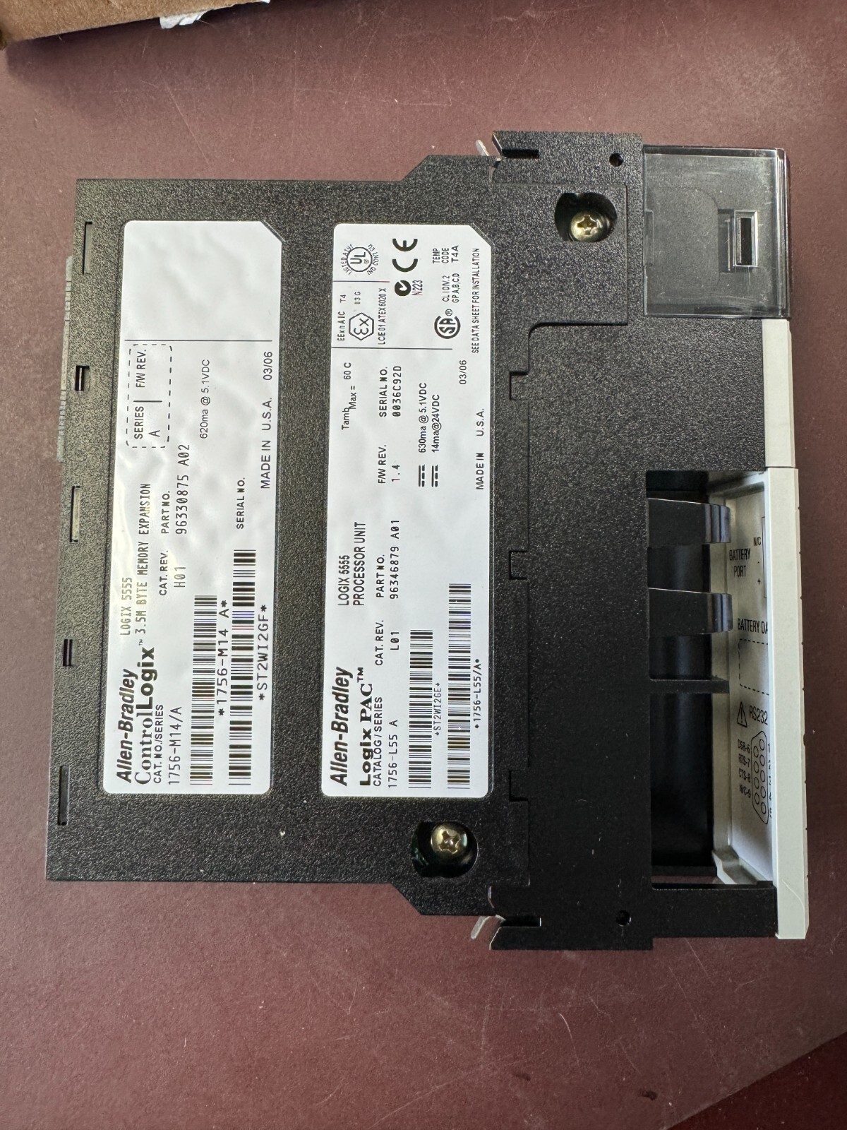 Allen Bradley 1756-L55A Cat Rev L01A logix Processor Unit