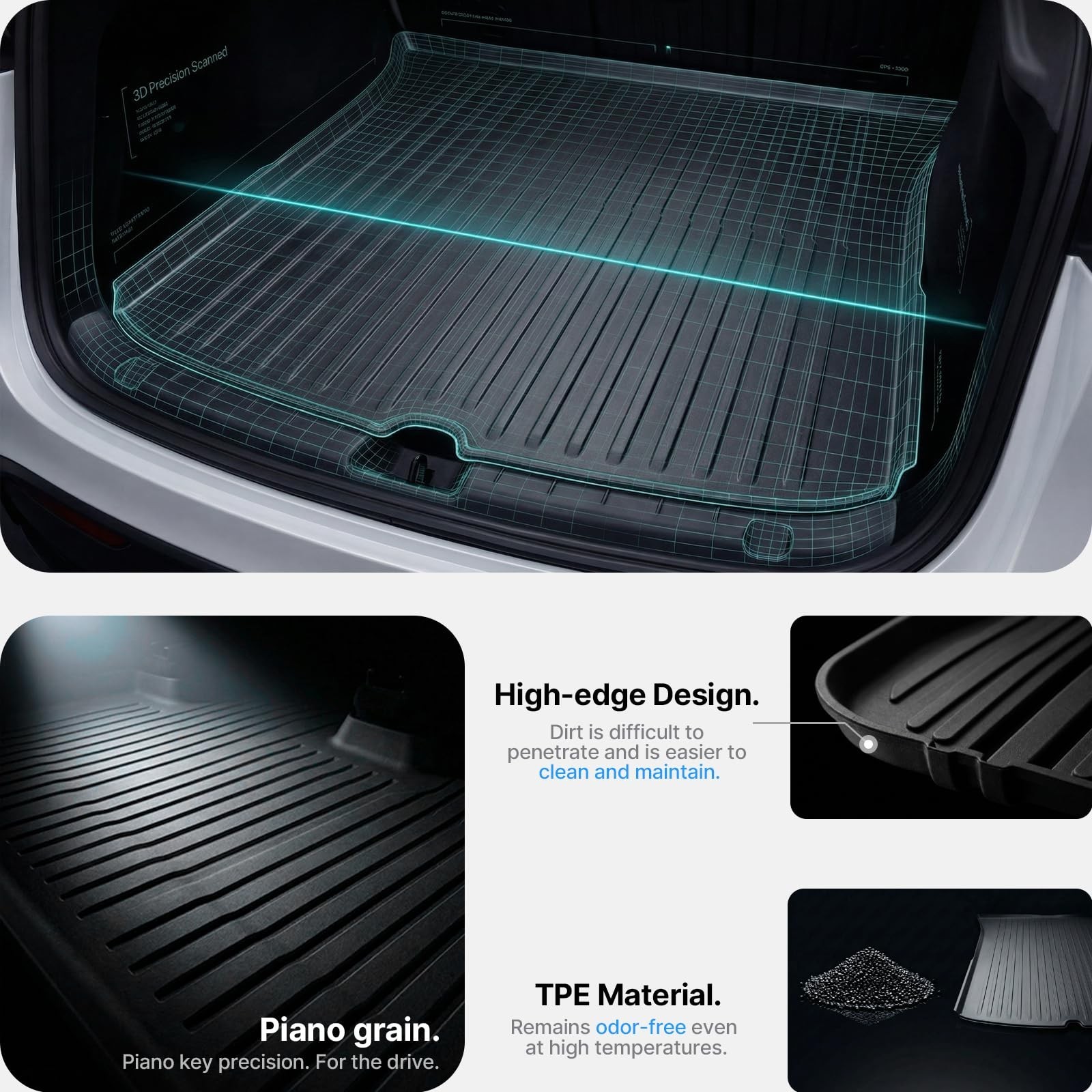 All Weather Cargo Liners for New 2025 2026 Tesla Model Y Juniper Trunk Mat wi…