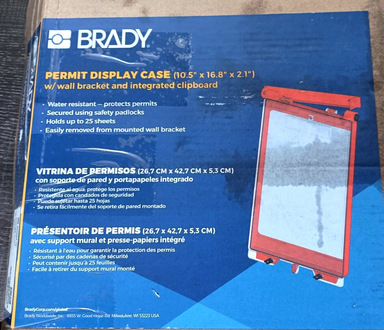 Brady 151736 Permit Display Case (10.5″ x 16.8″ x 2.1″)