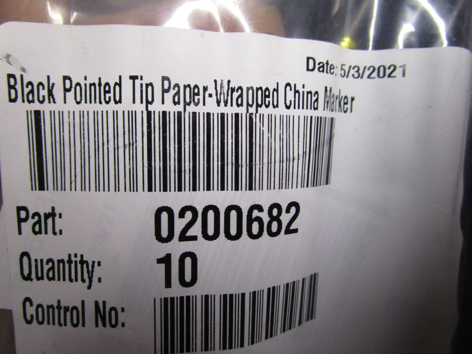Black Pointed Tip Paper-Wrapped China Marker QTY 10