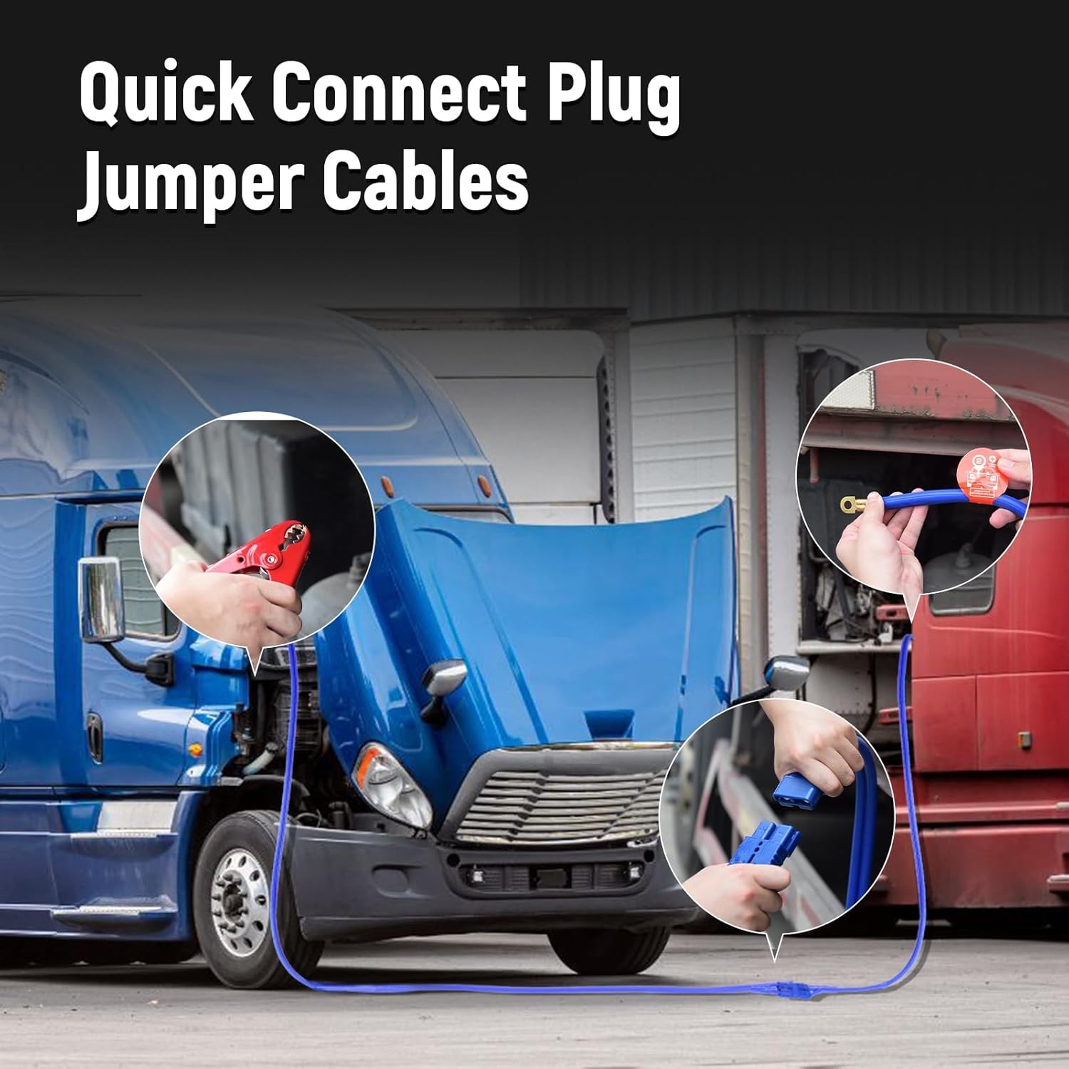 1 Gauge 30Feet 800A Booster Cables,Duty Automotive Quick Connect Booster Cables