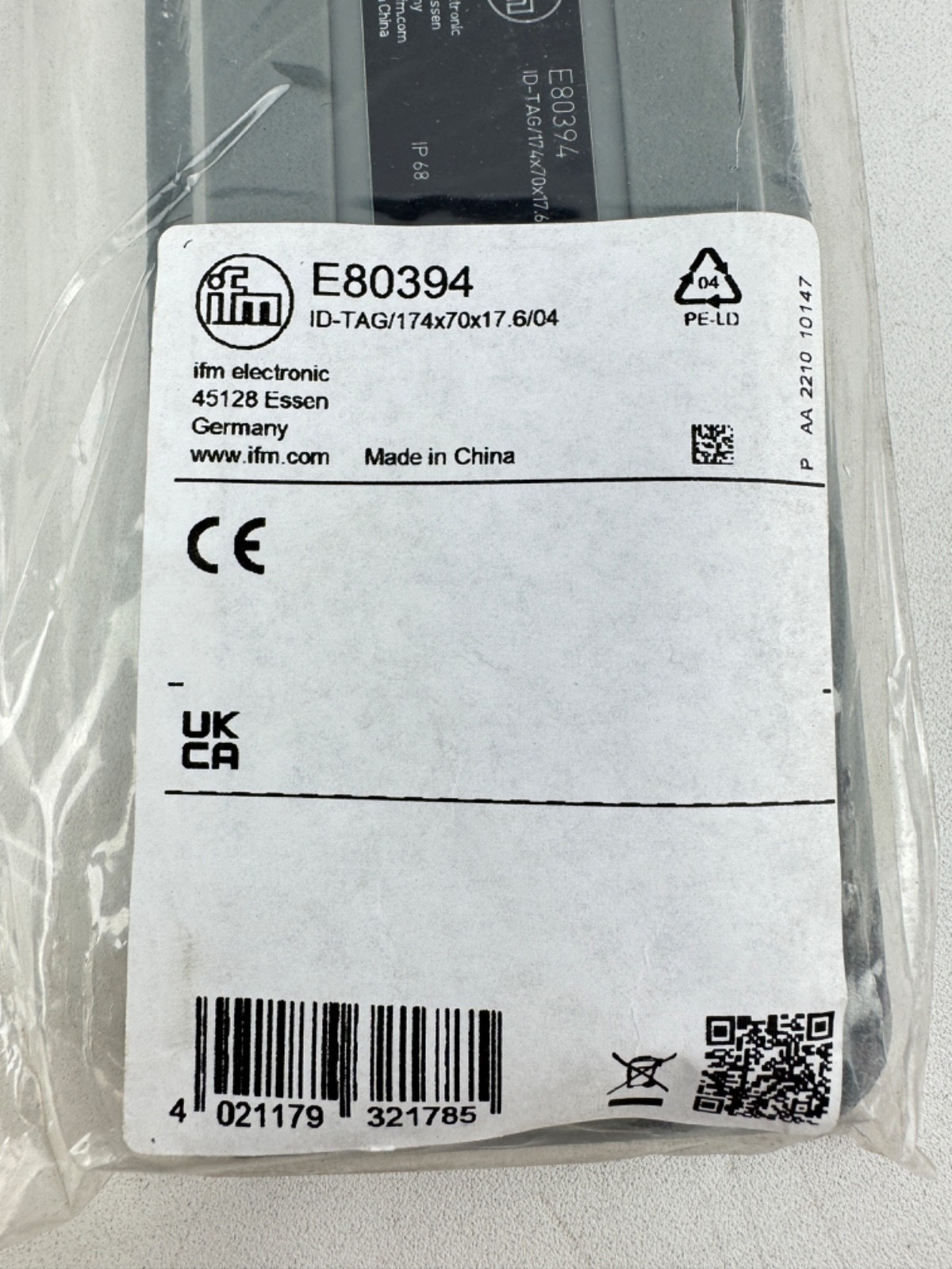 x(4) IFM E80394, RFID TAG, ID-TAG/174x70x17.6/04