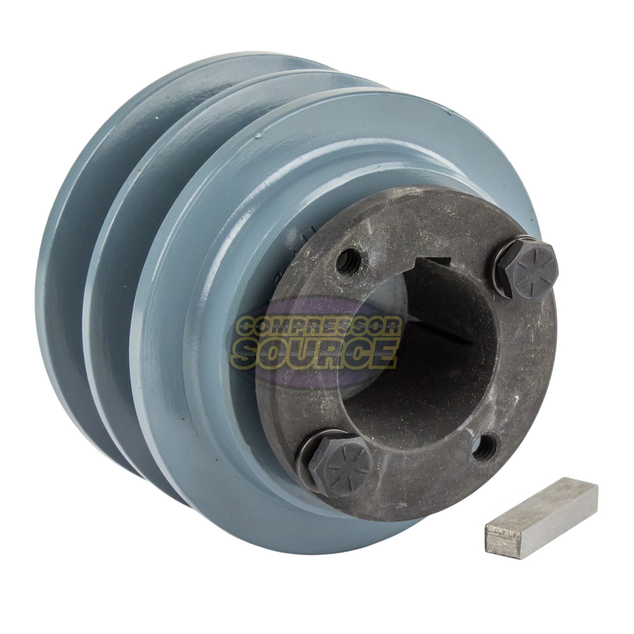 Cast Iron 3.35″ Dual Groove Pulley Belt B Section 5L with 1-3/8″ Sheave Bushing