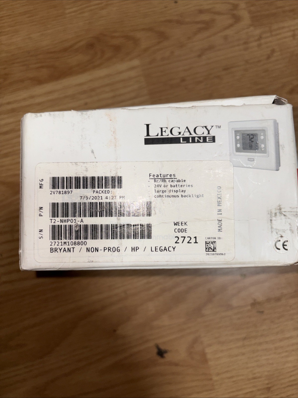 Bryant T2-NHP01-A Bryant Legacy – Thermostat