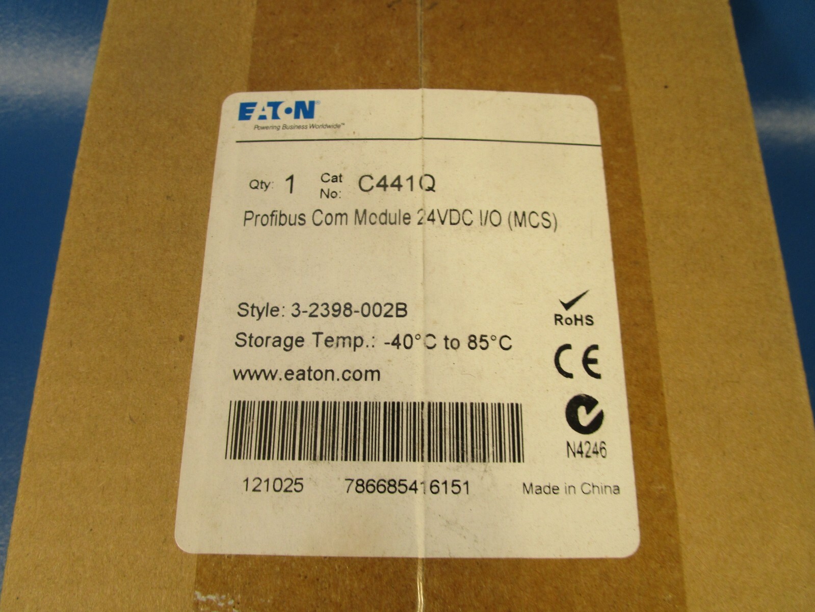Eaton C441Q, Communication Module, Profibus 4IN/2OUT,120VAC