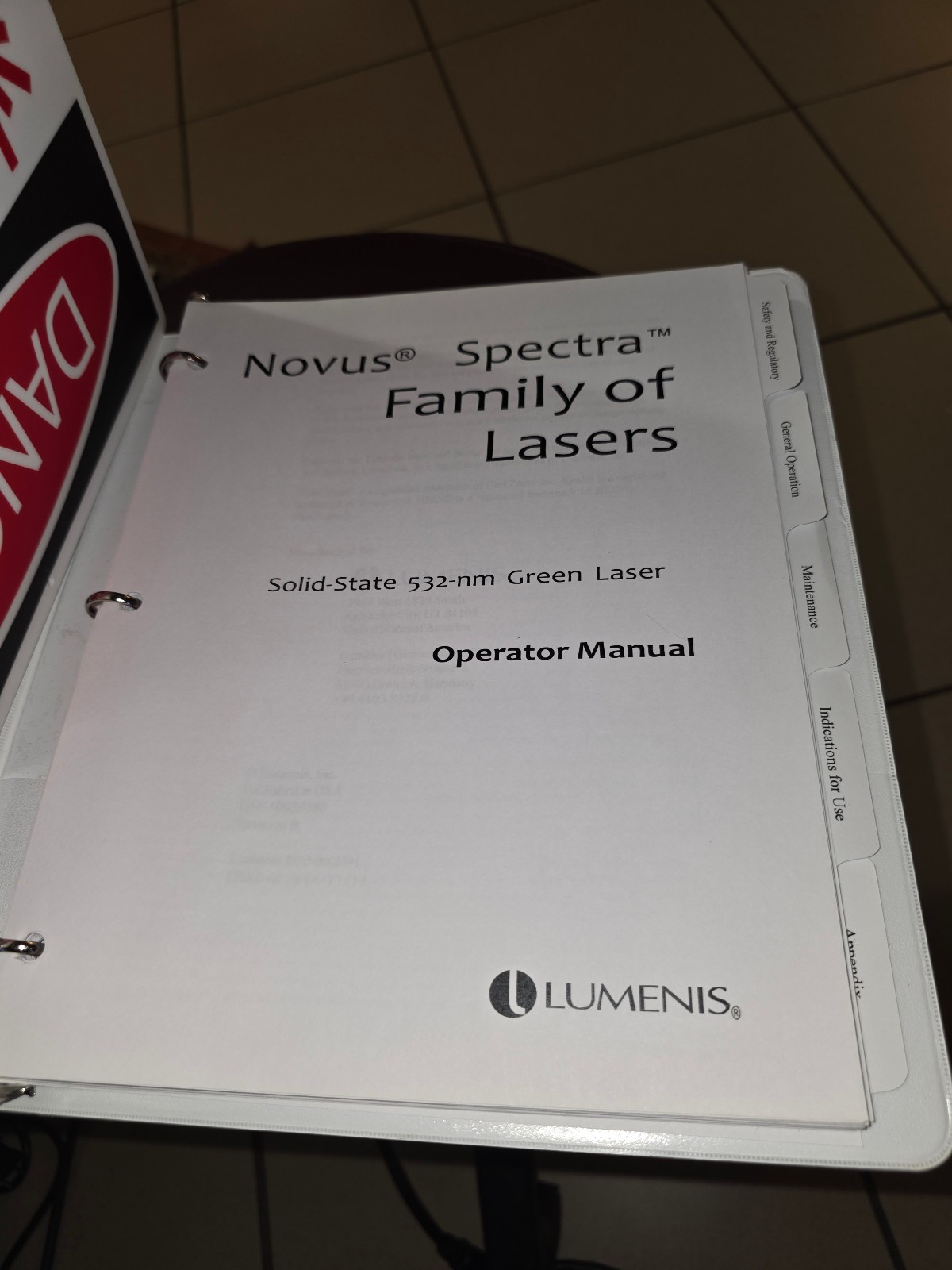 LUMENIS NOVUS SPECTRA DP LASER SYSTEM LIO and Zeiss attachments