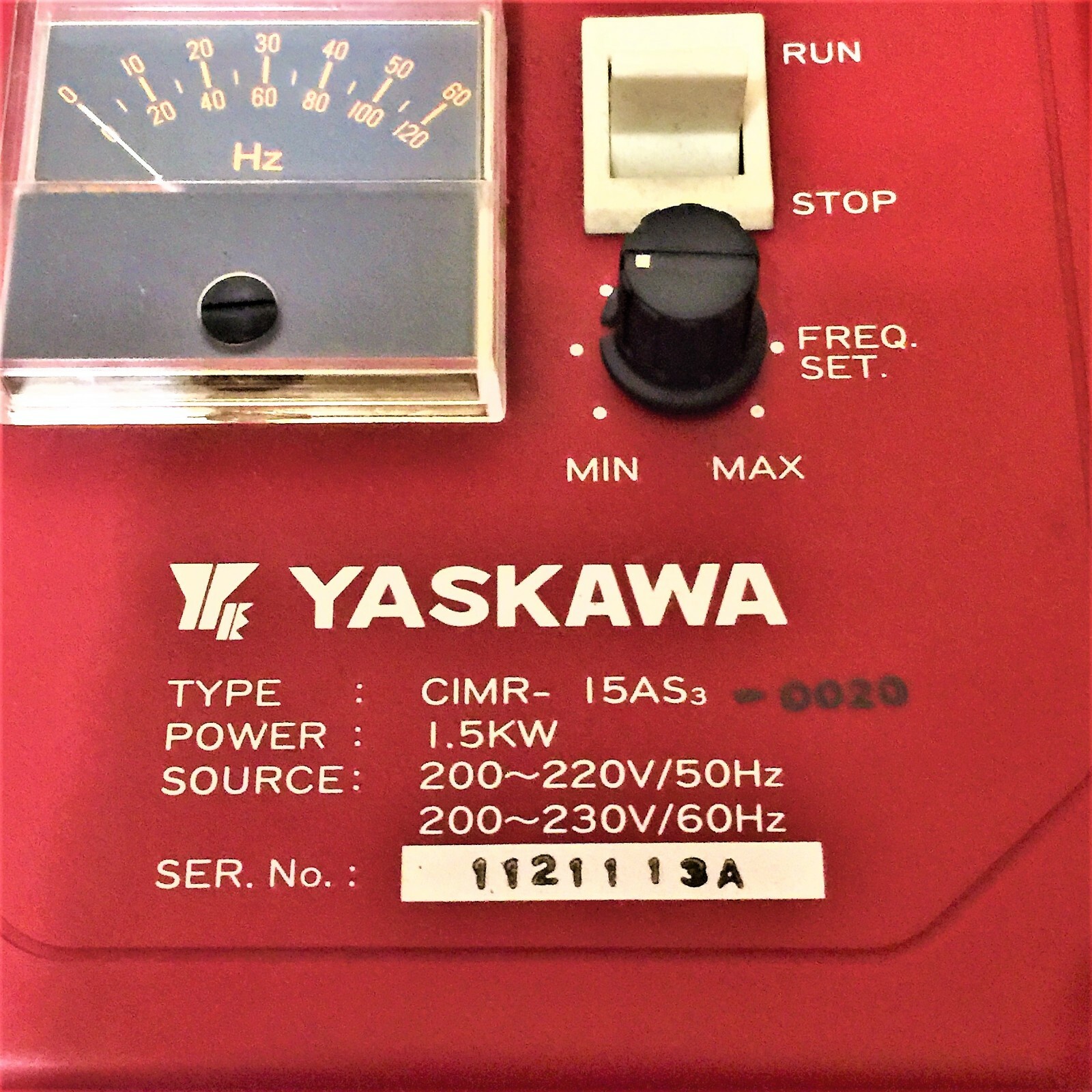 YASKAWA CIMR-15AS3-0020 TRANSISTOR INVENTER / DRIVE