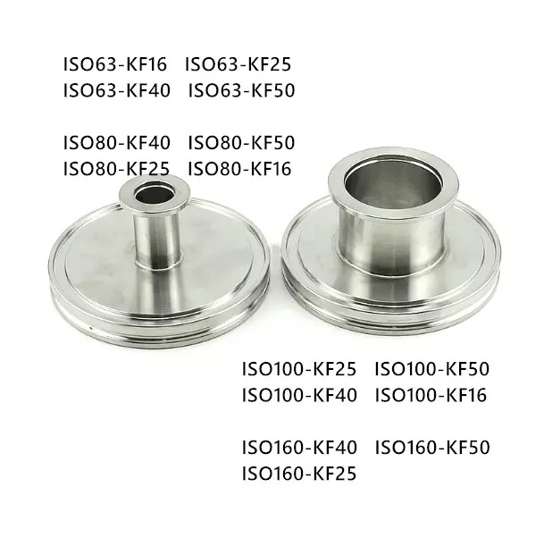 ISO to KF Vacuum Reducer Straight Conical Adapters Stainless Steel Flange