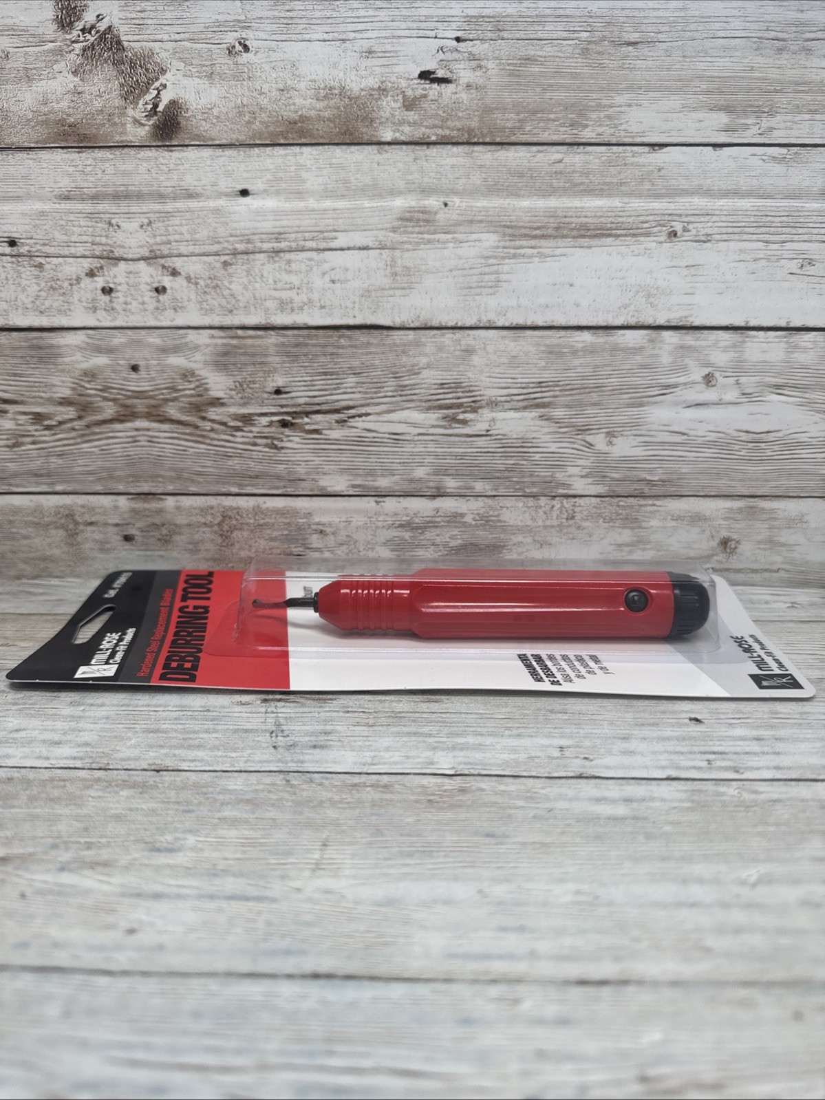Mill-Rose Plastic Metal Deburring Tool Black Red with 2 Replacement Blades 70415