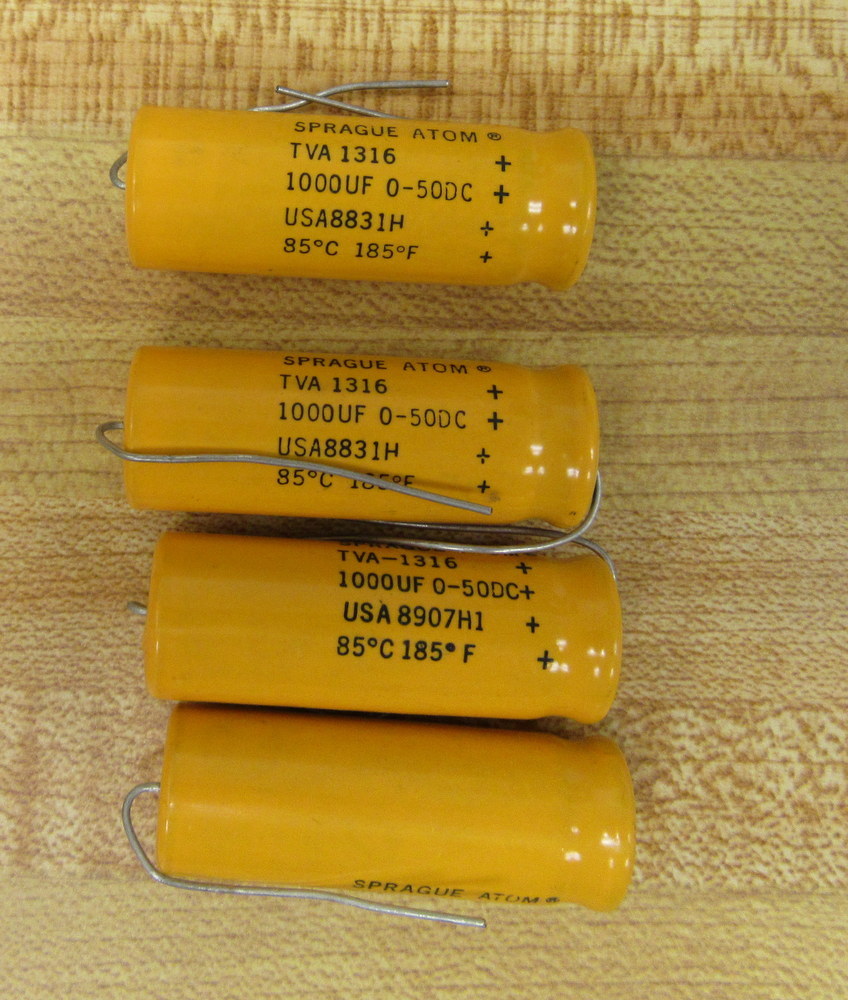 Sprague TVA-1316 Capacitor TVA1316 1000UF 0-50DC (Pack of 4)
