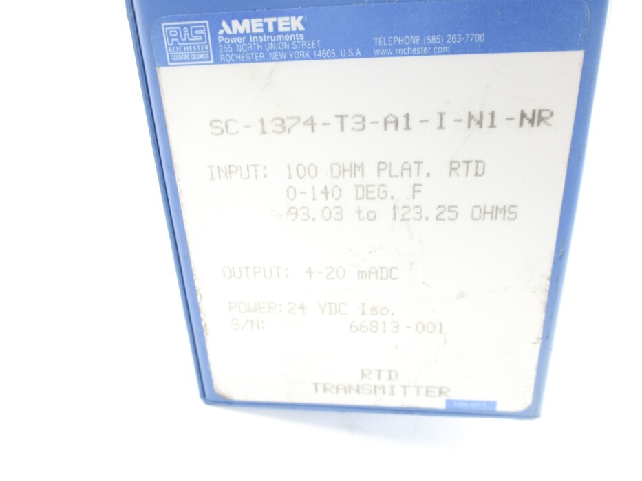 AMETEK SC-1374-T3-A1-I-N1-NR NSNP