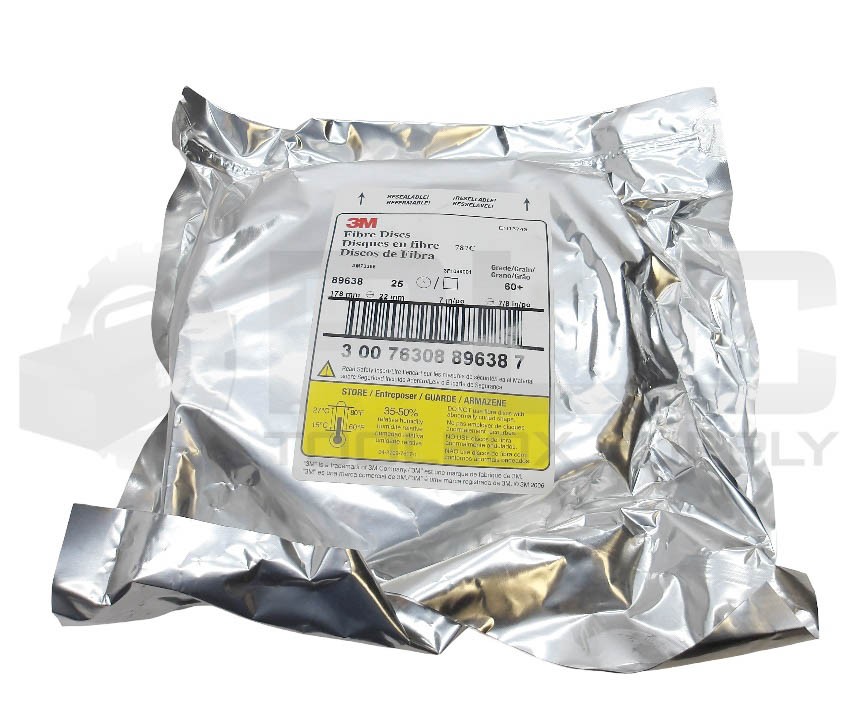 SEALED NEW PACK OF 25 3M 89638 FIBRE DISCS 60+ GRAIN 787C