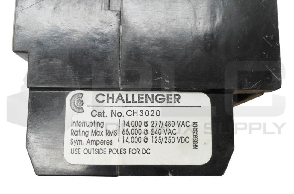 CHALLENGER CH3020 CIRCUIT BREAKER 3 POLE 20A 480VAC 250VDC