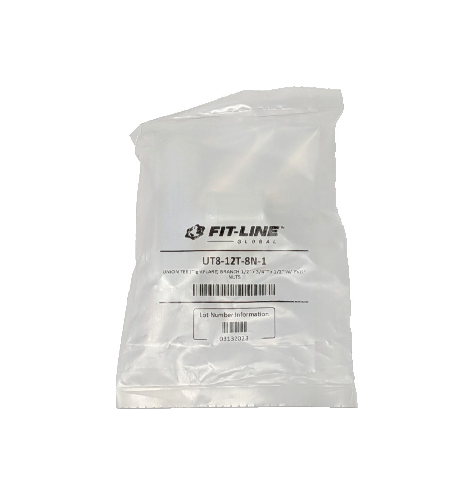 FIT-LINE UT8-12T-8N-1 Union Tee (TightFLARE) Branch 1/2″ x3/4″T x1/2″, Qty. 1