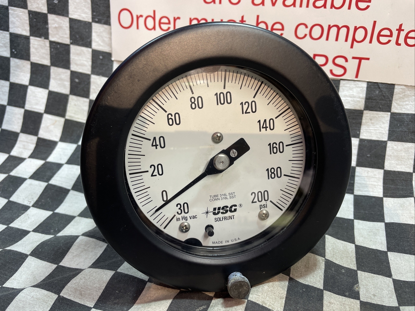 USG AMETEK SOLFRUNT PRESSURE GAUGE 200 PSI, 1903 SOLFRUNT | 0-200 PSI (155360X)