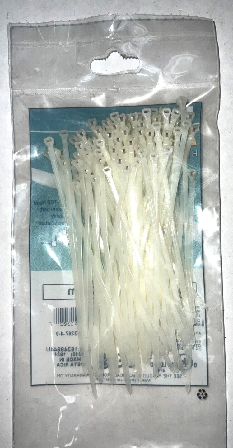 PANDUIT DOME TOP BARB TY CABLE TIES WHITE LENGTH 4IN/102MM LOT OF 13