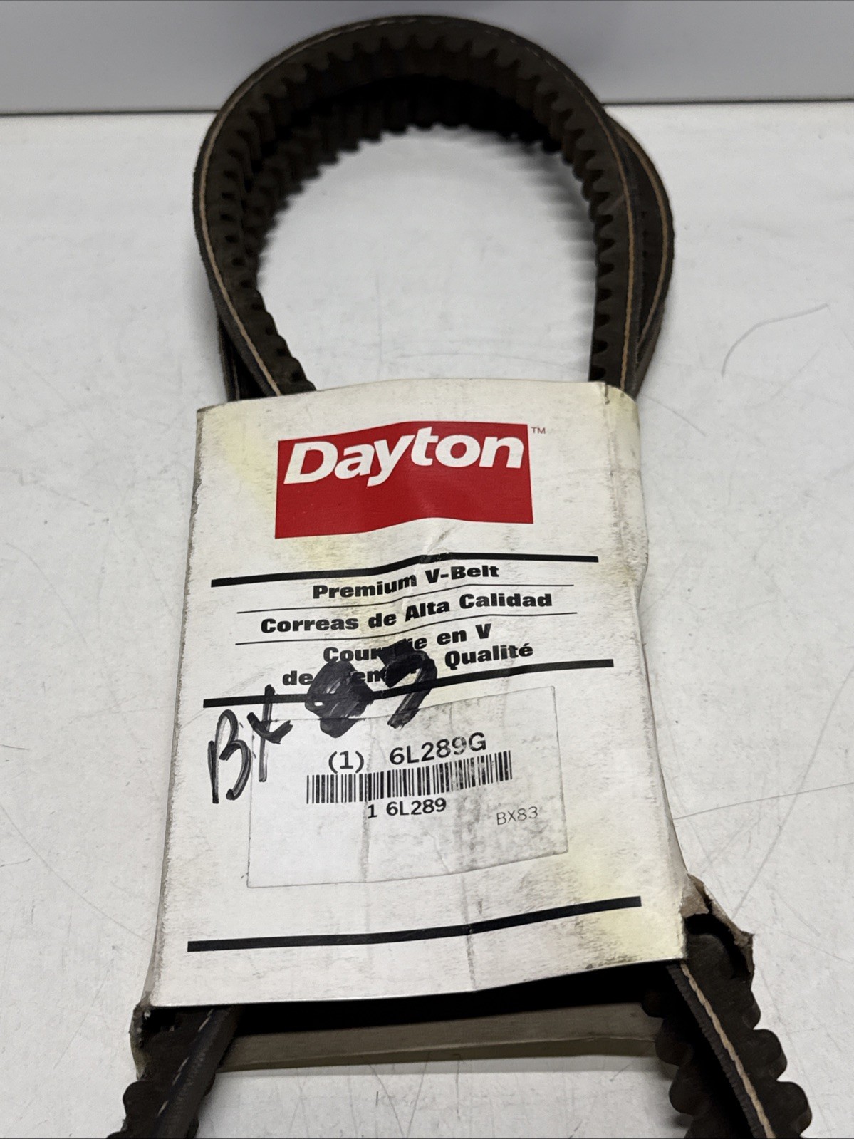 Dayton 6L289G V Belt 21/32″ x 114″ Premium V-Belt, BX83 Cogged