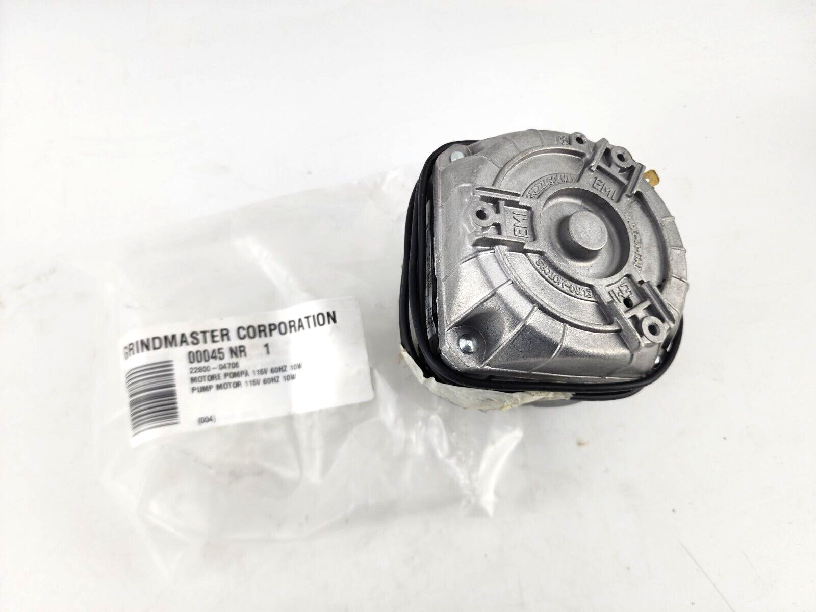 Genuine Grindmaster 00045L Pump Motor 115V 60HZ 12-20UL 20/1PD PE 20/2PD PE