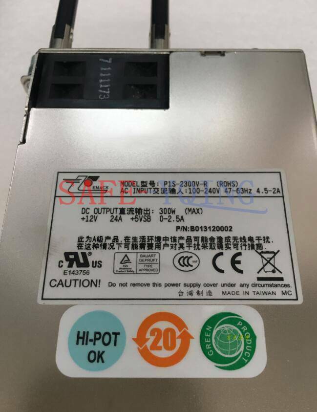 One Used EMACS P1S-2300V-R 300W server power supply