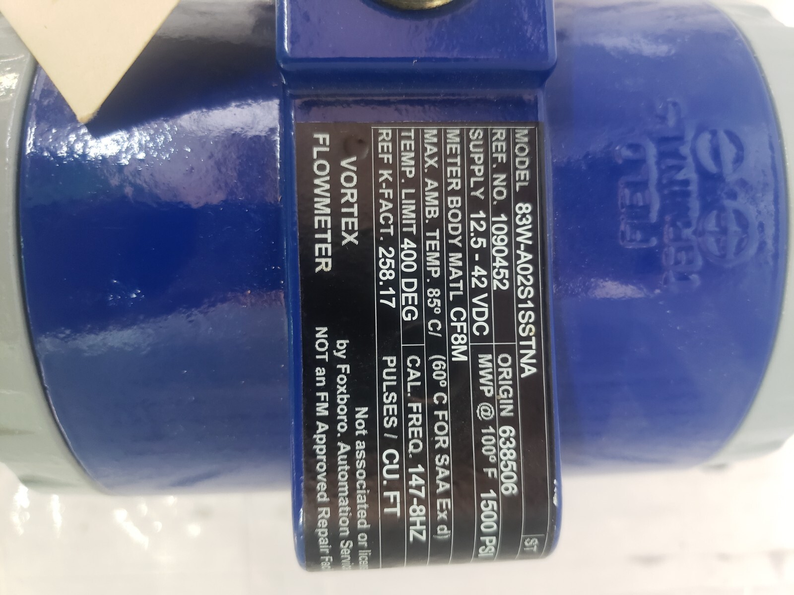 FOXBORO 83W-A02S1SSTNA VORTEX FLOWMETER 2”