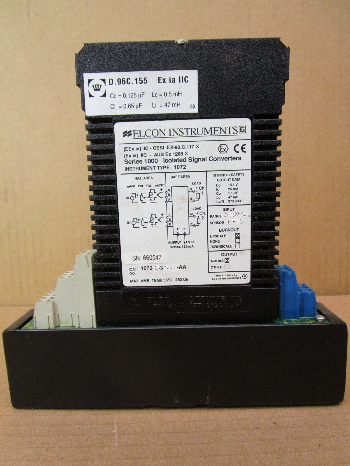 Elcon Instruments Series 1000 Isolated Signal Converter 1072-3-AA 51856WVS