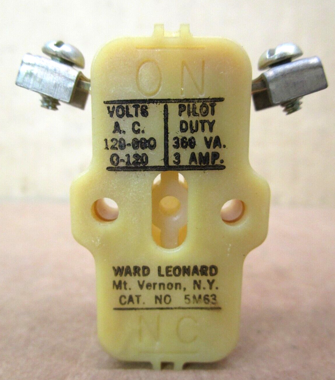 Ward Leonard 5M63 Normally Open Auxiliary Contact Assembly 50996LR