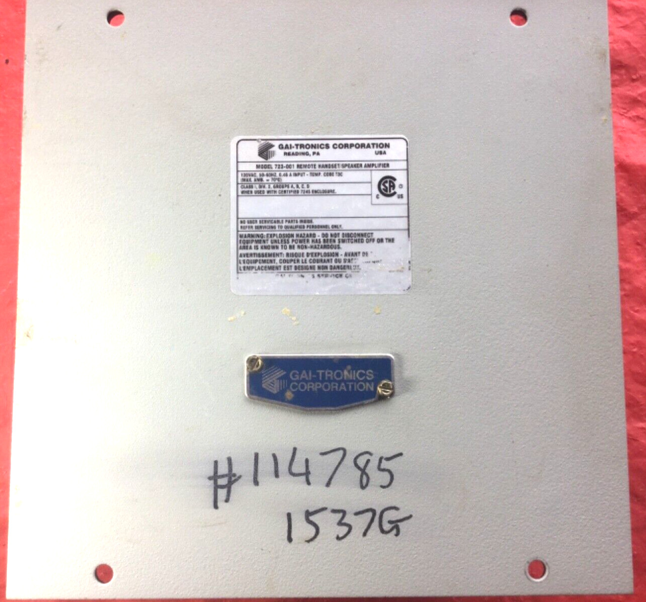 GAI-TRONICS 723-001 Remote Headset / Speaker Amplifier