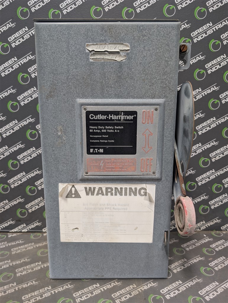 USED 60A Cutler Hammer DH362FRK Fusible Safety Switch 600VAC 3R Enclosure