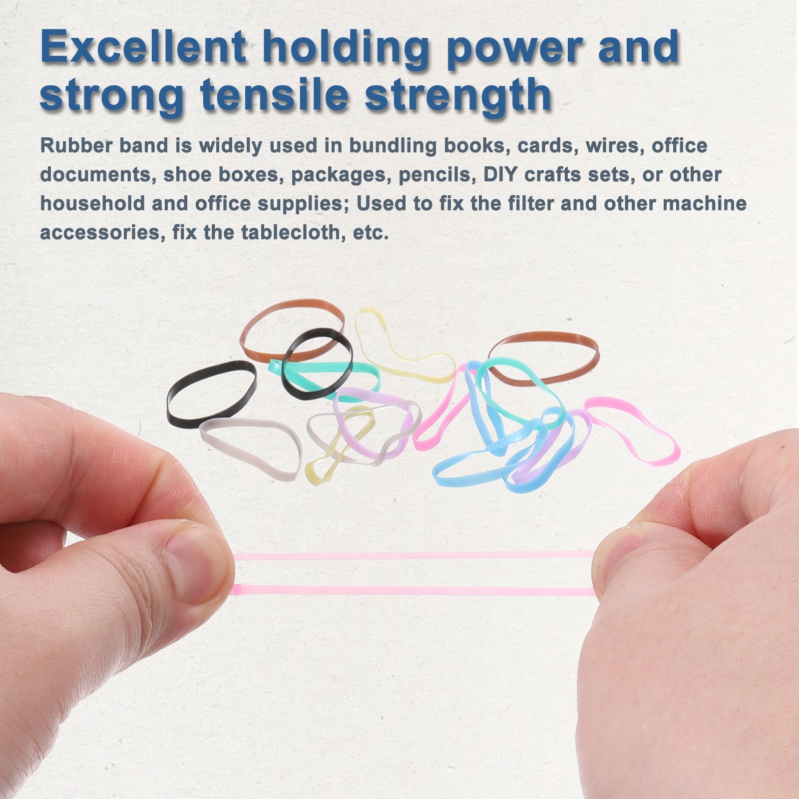 180 Pcs Rubber Band Colored Spots 20mm x 2mm Hair Rubber Bands, Black