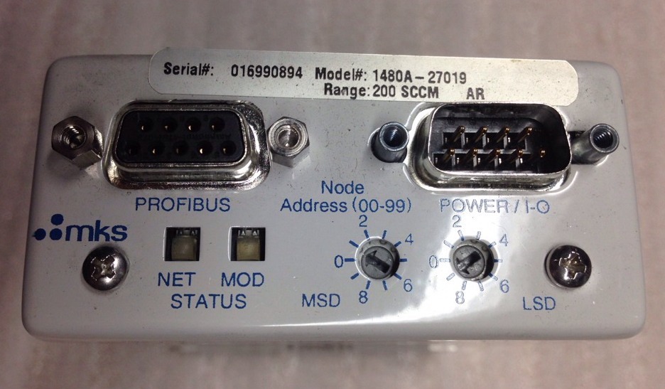MKS MASS FLOW CONTROLLER 1/4″ VCR, 1480A-27019, 1480A27019, 200 SCCM, Gas AR