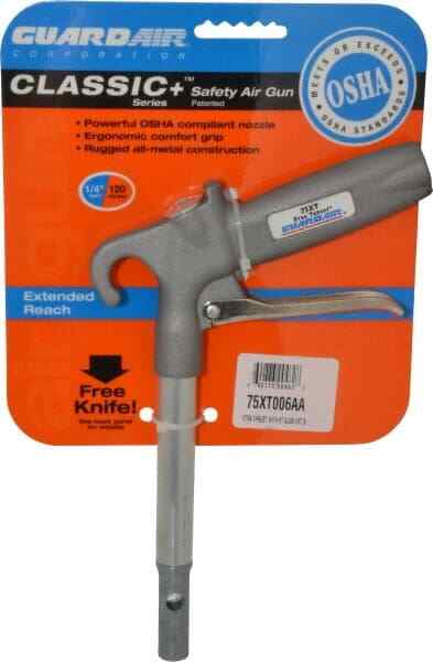 Guardair 75XT006AA Air Blow Gun: Safety, Pistol Grip 1/4 NPT, 6″ Tube, Aluminum