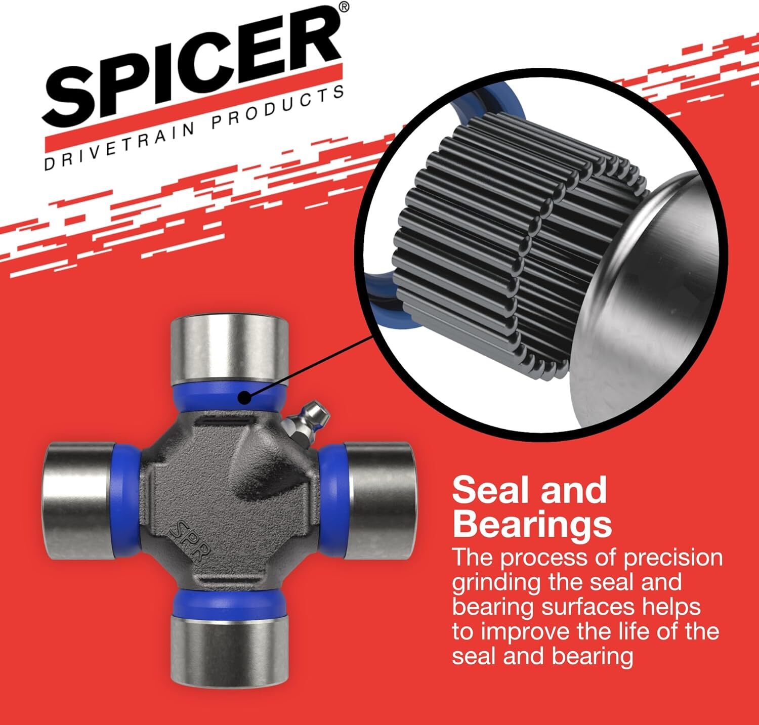 Spicer Greaseable Universal Joint 1330 1350 Series Osr Kit With Snap Rings