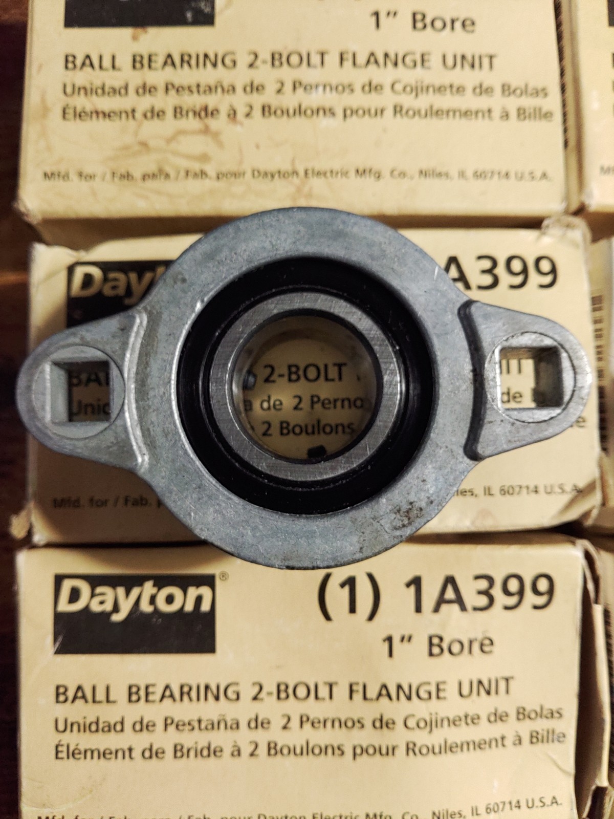 Dayton Ball Bearing 2-Bolt Flange Unit; 1″ Bore; Part No. 1A399 Pillow Block