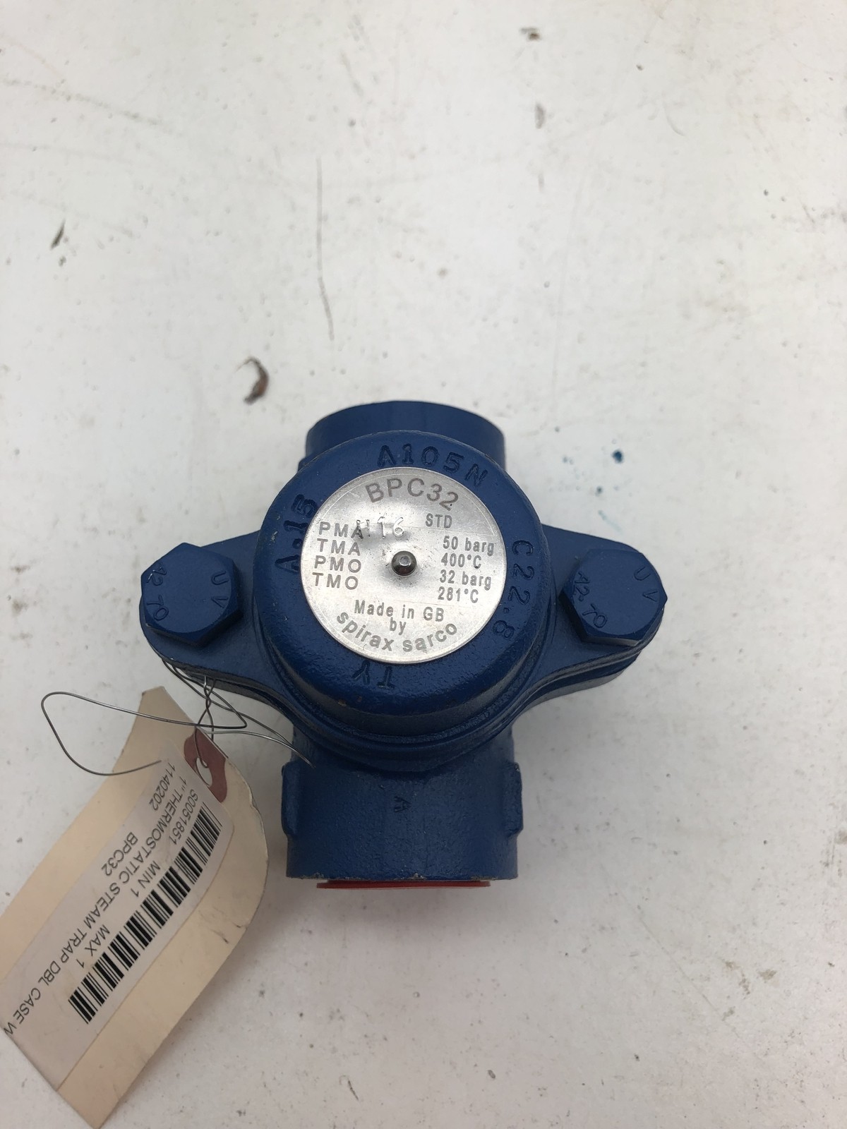 Spirax-Sarco BPC32 Thermostatic Steam Trap Less Strainer Socket Weld 465 Psi 1″